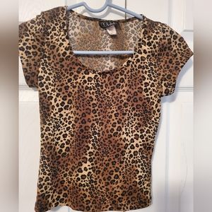 T.S.L.A. Size Junior Small top Leopard print back cutout laced up.   Vintage